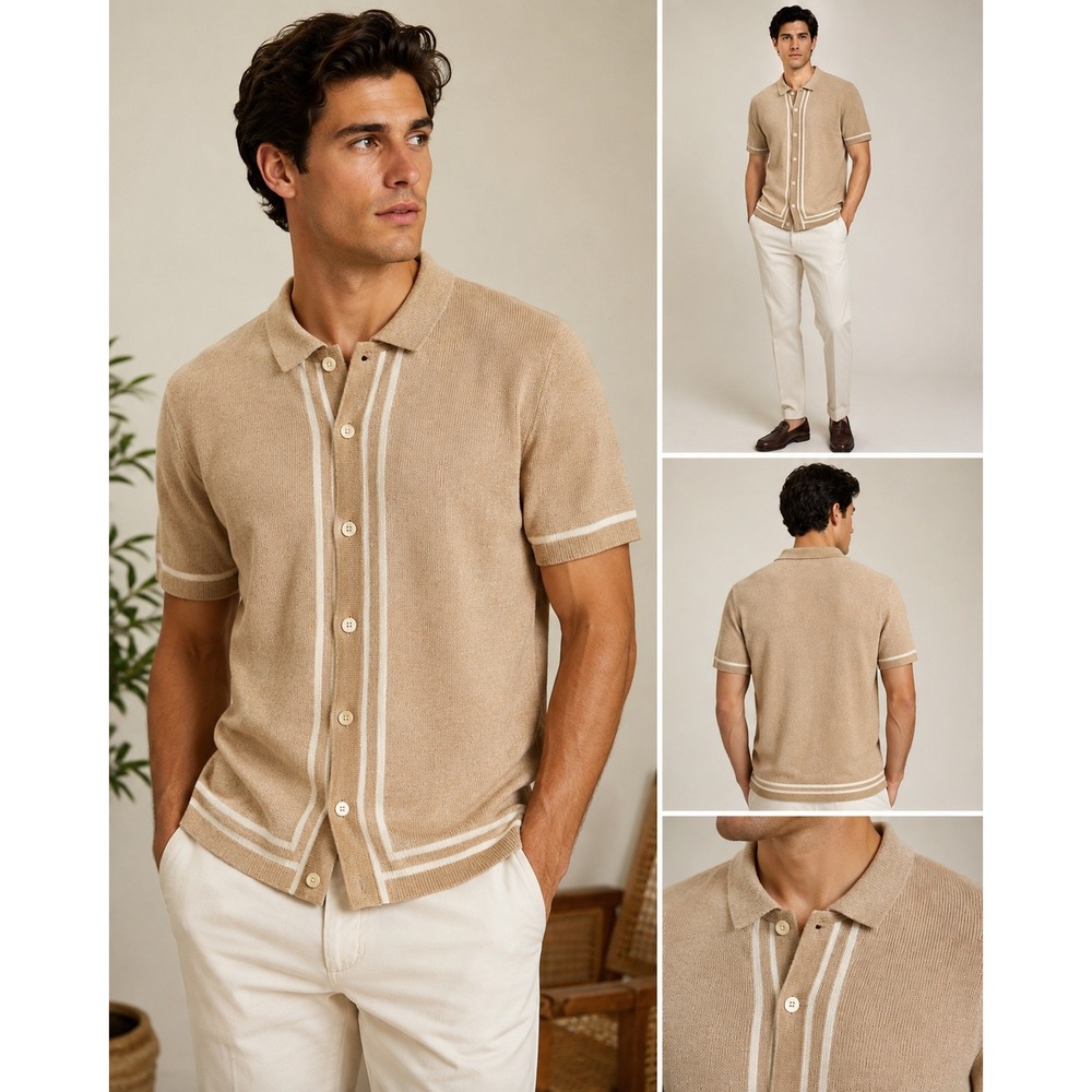 J.Crew Re-Imagined Tan Cotton Knit Short Sleeve Cardigan Sweater Small AW957
